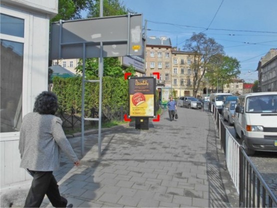 Фото рекламной плоскости по адресу пл. Я. Осмомисла (біля трамвайної зупинки)