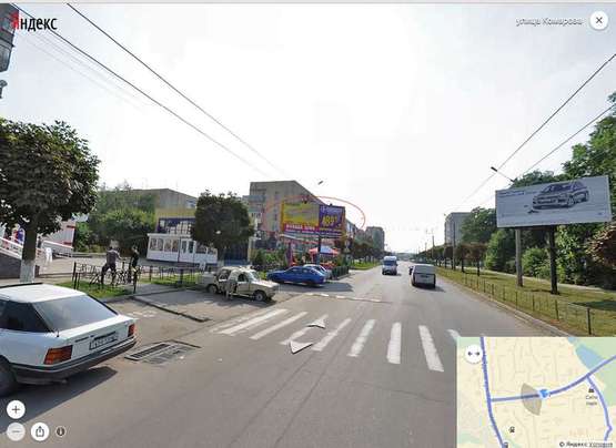 Фото рекламной плоскости по адресу Комарова 27, Торговий центр