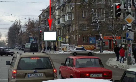 Фото рекламной плоскости по адресу t085A7,просп. Богдана Хмельницького - вул. Титова, буд. №1, біля світлофору