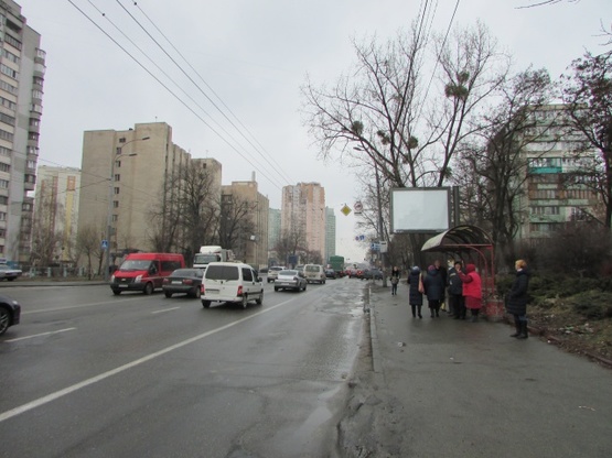 Фото рекламной плоскости по адресу Валерія Лобановського (Краснозвездный) проспект, 35 рух до Севастопольська площа