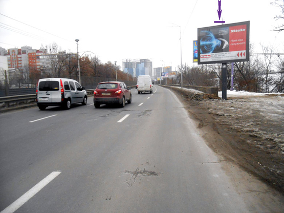 Фото рекламной плоскости по адресу ул.Борщаговская/Политехническая направление в центр