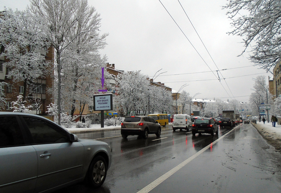 Фото рекламної площини за адресою вул. О. Теліги, 9 у напрямку Дорогожичі
