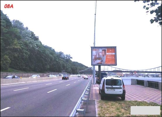 Фото рекламної площини за адресою Наб. шоссе, за Пешеходным мостом, к ст.м.Днепр
