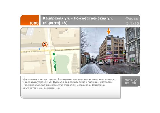 Фото рекламной плоскости по адресу Кацарская ул. - Рождественская ул. (в центр)  (А)