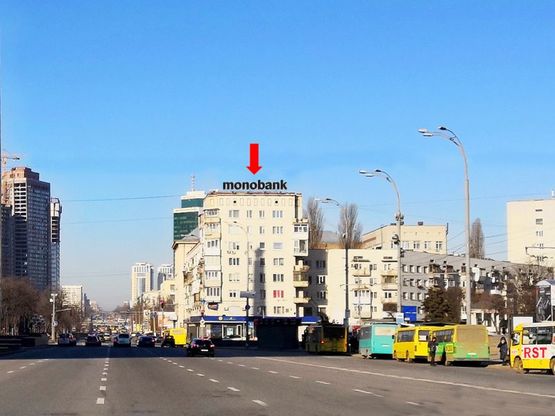 Фото рекламной плоскости по адресу Победы пр., 2, в сторону ст. м. "Политехнический институт"