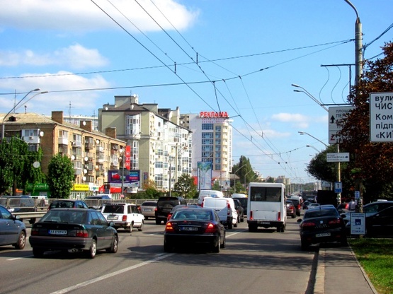 Фото рекламной плоскости по адресу Победы пр-т, 90/1, в направлении в центр