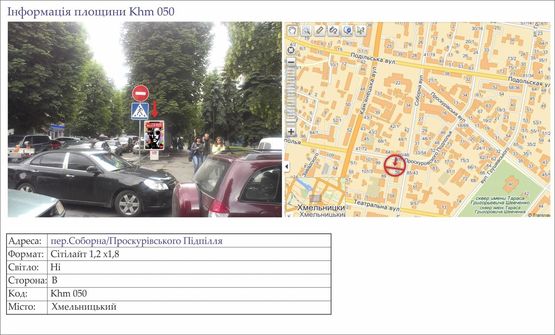 Фото рекламной плоскости по адресу пер.Соборна/Проскурівського Підпілля ("Чао-какао")