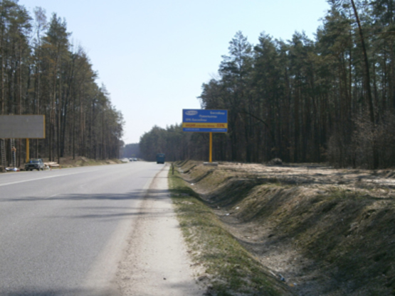 Фото рекламної площини за адресою Км 2+250 от  ул. Генерала Наумова, направление на Киев, Трасса Ирпень-Киев