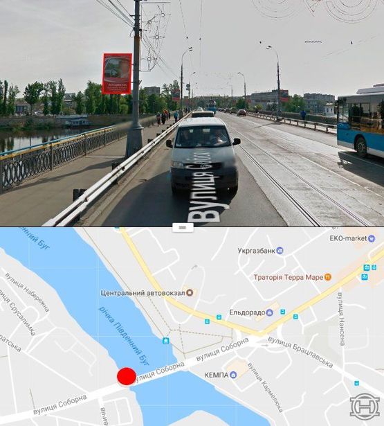 Фото рекламної площини за адресою Центральный мост в сторону ж/д вокзала (стор. Б):