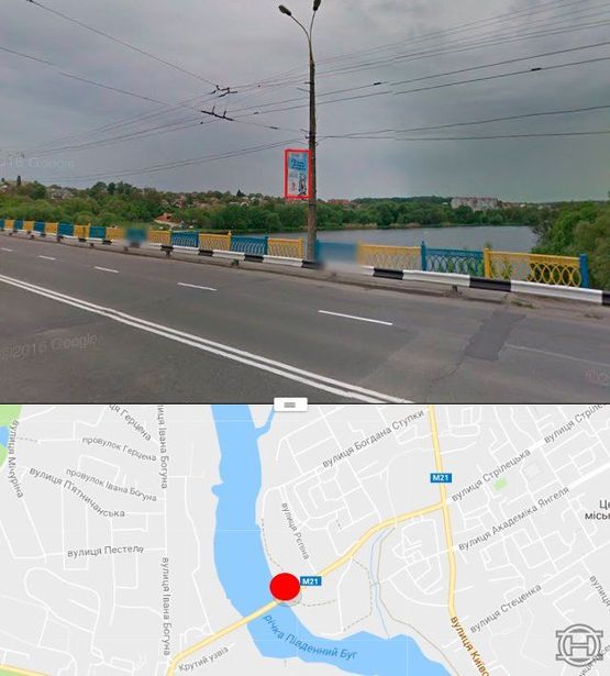 Фото рекламної площини за адресою Киевский мост в сторону ул.1-го Мая (стор.А)