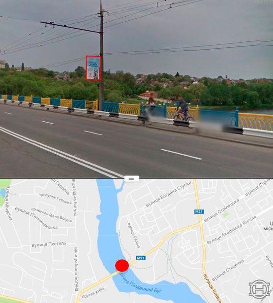 Фото рекламной плоскости по адресу Киевский мост в сторону ул.1-го Мая (стор.А)