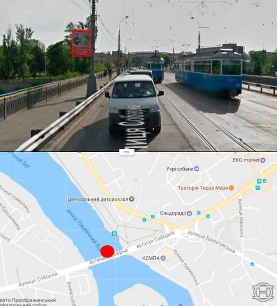 Фото рекламної площини за адресою Центральный мост в сторону ж/д вокзала (стор. Б):