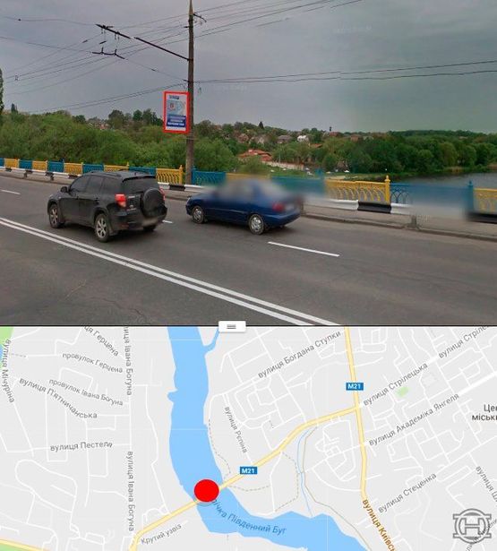 Фото рекламної площини за адресою Киевский мост в сторону ул.1-го Мая (стор.А)