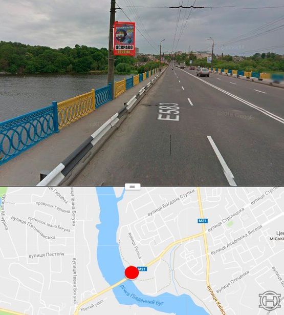 Фото рекламної площини за адресою Киевский мост в сторону ул.1-го Мая (стор.Б)