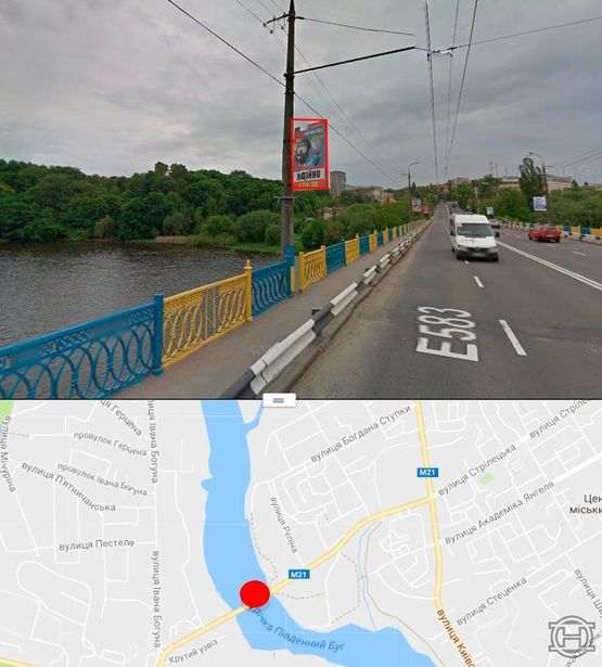 Фото рекламной плоскости по адресу Киевский мост в сторону ул.1-го Мая (стор.Б)