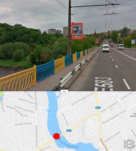 Фото рекламной плоскости по адресу Киевский мост в сторону ул.1-го Мая (стор.Б)