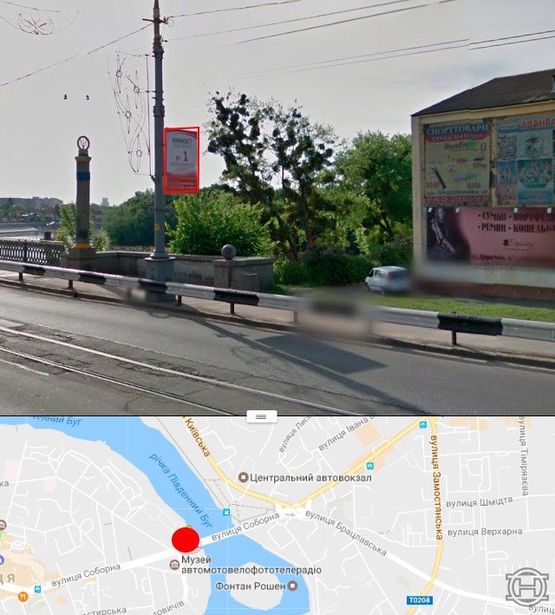 Фото рекламной плоскости по адресу Центральный мост в сторону ж/д вокзала (стор. А):