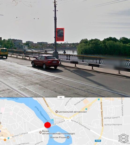 Фото рекламной плоскости по адресу Центральный мост в сторону ж/д вокзала (стор. А):