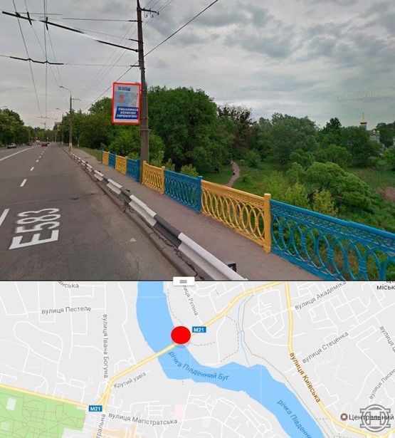Фото рекламної площини за адресою Киевский мост в сторону ул.Киевской (стор.А)