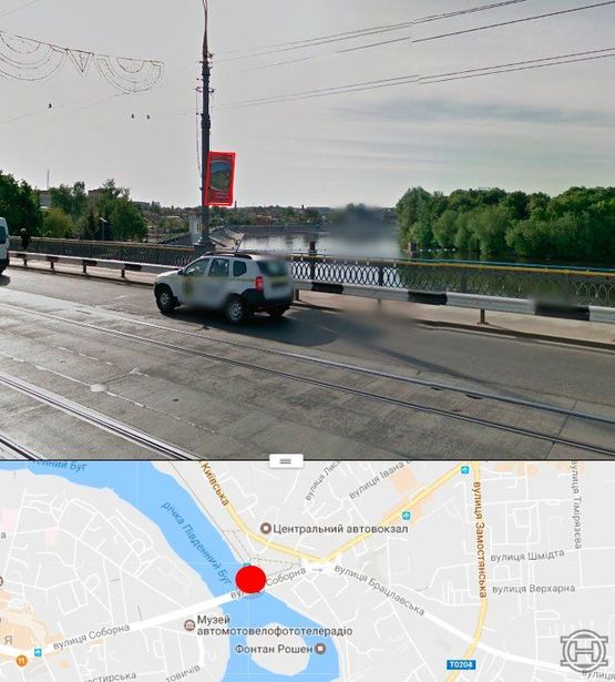 Фото рекламной плоскости по адресу Центральный мост в сторону ж/д вокзала (стор. А):