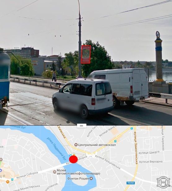 Фото рекламной плоскости по адресу Центральный мост в сторону ж/д вокзала (стор. А):