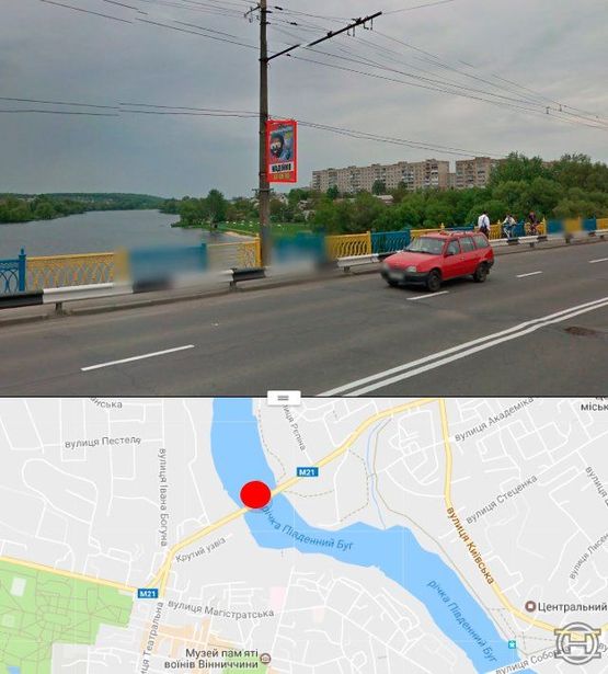 Фото рекламної площини за адресою Киевский мост в сторону ул.Киевской (стор.Б)