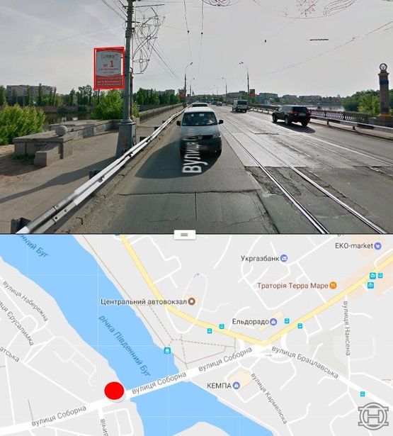 Фото рекламной плоскости по адресу Центральный мост в сторону ж/д вокзала (стор. Б):