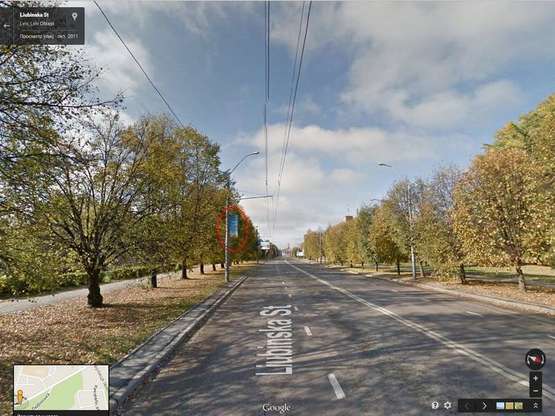 Фото рекламной плоскости по адресу вул. Любінська (ліва сторона) - від/до Аеропорту