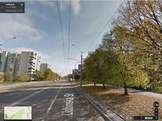 Фото рекламной плоскости по адресу вул. Любінська (ліва сторона) - від/до Аеропорту