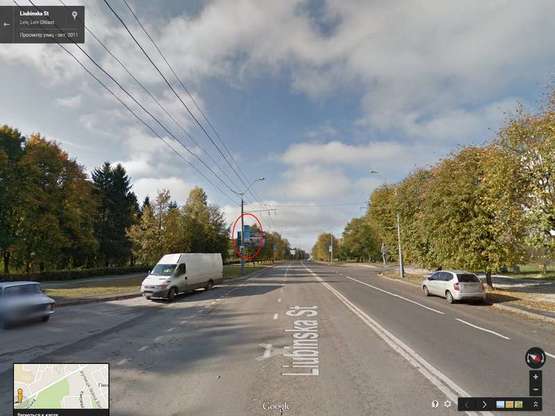 Фото рекламной плоскости по адресу вул. Любінська (ліва сторона) - від/до Аеропорту