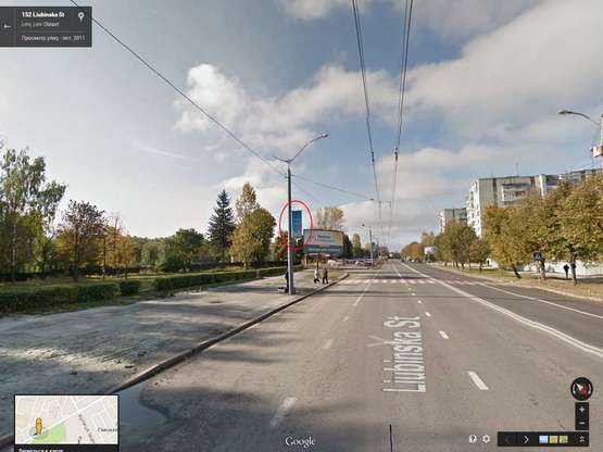 Фото рекламной плоскости по адресу вул. Любінська (ліва сторона) - від/до Аеропорту