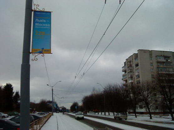 Фото рекламной плоскости по адресу вул. Любінська (ліва сторона) - від вул. Виговського до Аеропорту