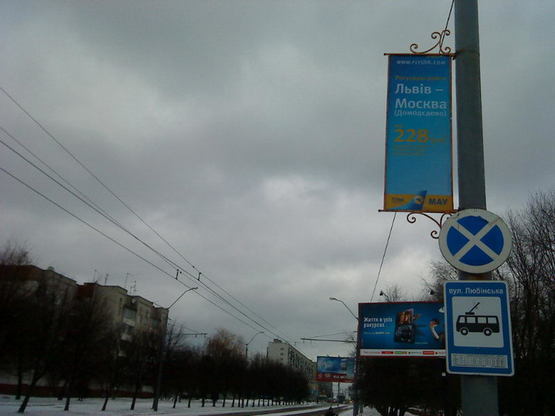 Фото рекламної площини за адресою вул. Любінська (ліва сторона) - від Аеропорту до вул. Виговського