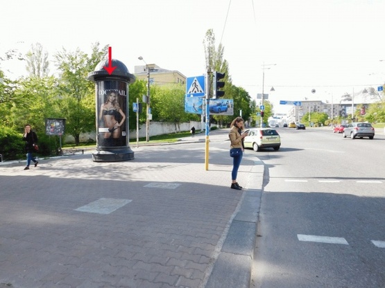 Фото рекламной плоскости по адресу Б.Васильковская ул.130, возле ул.Ковпака, со стороны ул.Красноармейской, в центр