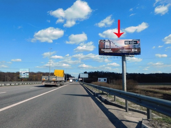 Фото рекламной плоскости по адресу Въезд в Киев, со стороны Житомира, возле н.п.Мрия, от котеджных городков