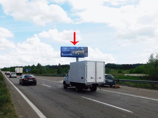 Фото рекламной плоскости по адресу Выезд из Киева, в сторону Чернигова, выезд на Бровары, перед мостом, к котедж.городку Княжичи