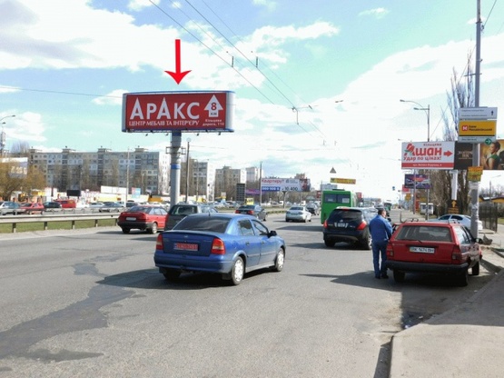 Фото рекламної площини за адресою Кольцевая дорога 23, к Жулянскому мосту, от пр-та 50-летия Октября, пр-та Победы, в сторону Одесской пл.