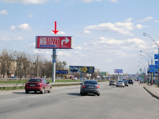 Фото рекламной плоскости по адресу Кольцевая дорога 17, напротив рынок Борщаговский, от пр-та Победы, ст.м.Академгородок