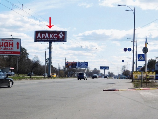 Фото рекламной плоскости по адресу Кольцевая дорога 28, от пр-та Победы, напротив АЗС