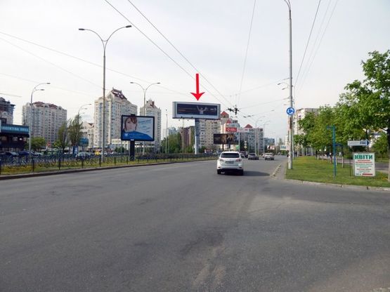 Фото рекламної площини за адресою Героев Сталинграда пр-т, развязка с ул.Тимошенко, со стороны пл.Сантьяго-де-Чили