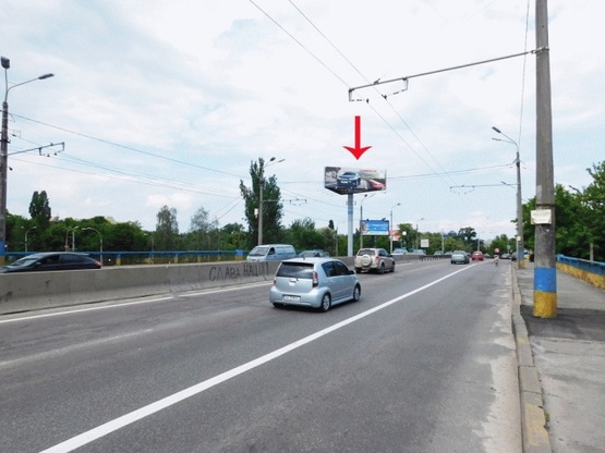 Фото рекламної площини за адресою Фрунзе ул., возле ул.Телиги Елены, Куреневского парка, в сторону Петровки