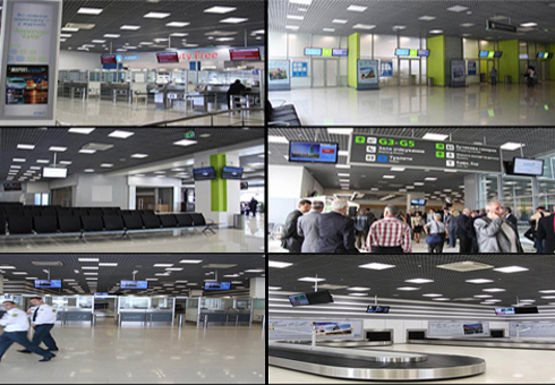 Фото рекламной плоскости по адресу Сеть плазменных экранов 24 шт. в аэропорту "КИЕВ"
