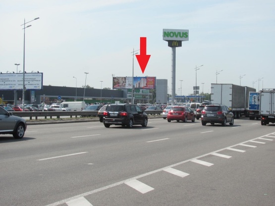 Фото рекламної площини за адресою Бажана Н. просп., (ТЦ "Новус", 300м. к ст. м.  Осокорки, "KFC", Новая почта №60, АЗС "ANP", АСЗ "ТНК"), в направ. Южного моста, правый