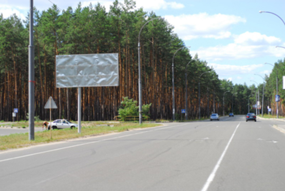 Фото рекламной плоскости по адресу ул. Университетская, возле кладбища (по Ирпенской трассе направление из Киева)