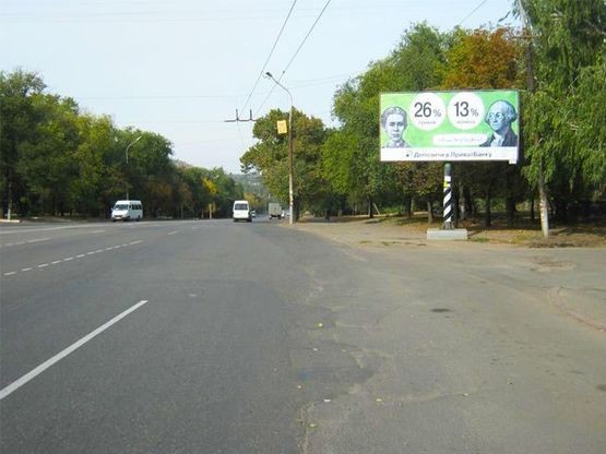 Фото рекламной плоскости по адресу Сичеславская ул., 12 - Славная ул., (кольцевая троллейбуса, "Приват Банк"), дв-е к КРЕСу