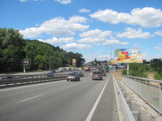 Фото рекламної площини за адресою Надднепрянское шосе, (сьезд с Дарницкого моста, АЗС "WOG", в направлении бул. Дружбы Народов")