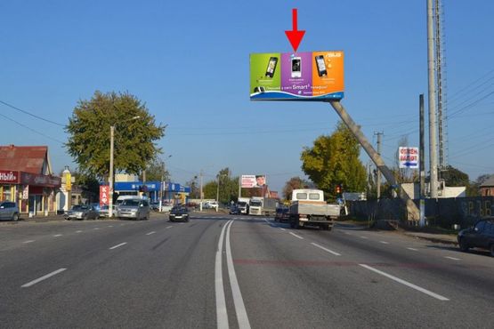 Фото рекламної площини за адресою Полтавский шлях- пос.Песочин- пер Шевченко-поворот на микр-н "Мобиль",в центр