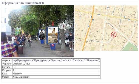 Фото рекламної площини за адресою пер.Проскурівська/ Проскурівська Підпілля (кав'ярня “Рукавичка”) №2