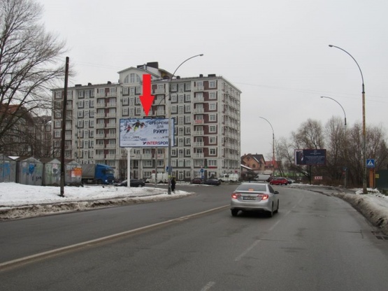 Фото рекламной плоскости по адресу Луценко Дмитрия ул., 1, к. 1 (поворот на ул. Юрия Смолича), в направ. Кольцевой дороги