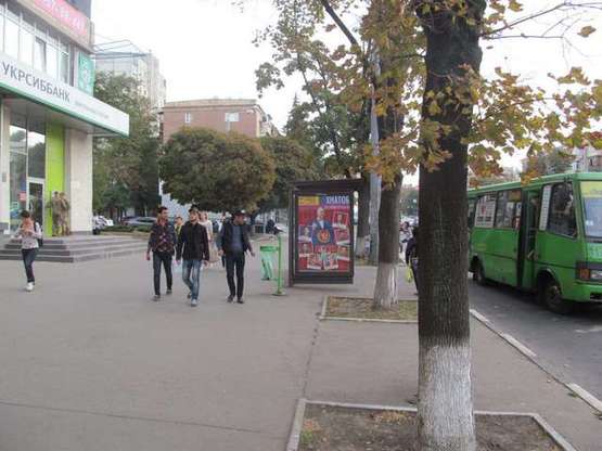 Фото рекламной плоскости по адресу Науки просп. (Леніна просп.) - Новгородська вул., (зупинка) №1